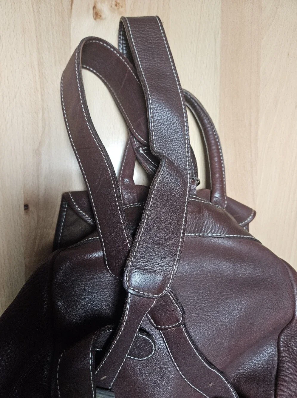Vintage J Crew Brown Leather Backpack Rucksack